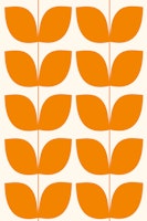 Mid Century Leaves Orange wallpaper