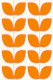 Mid Century Leaves Orange