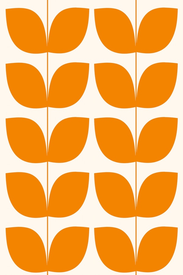 Mid Century Leaves Orange