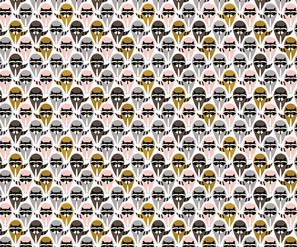 Minimalist Raccoons on the Prowl