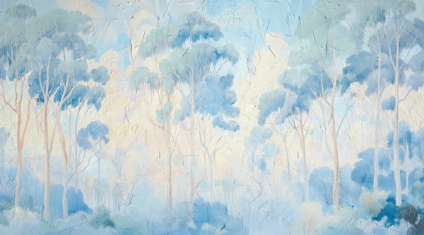 Soft Blue Eucalypt Fresco Effect