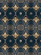 Art Deco Chic Blue Gold Symmetry