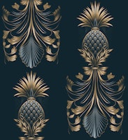 Art Deco Gilded Pineapple Chic tapet