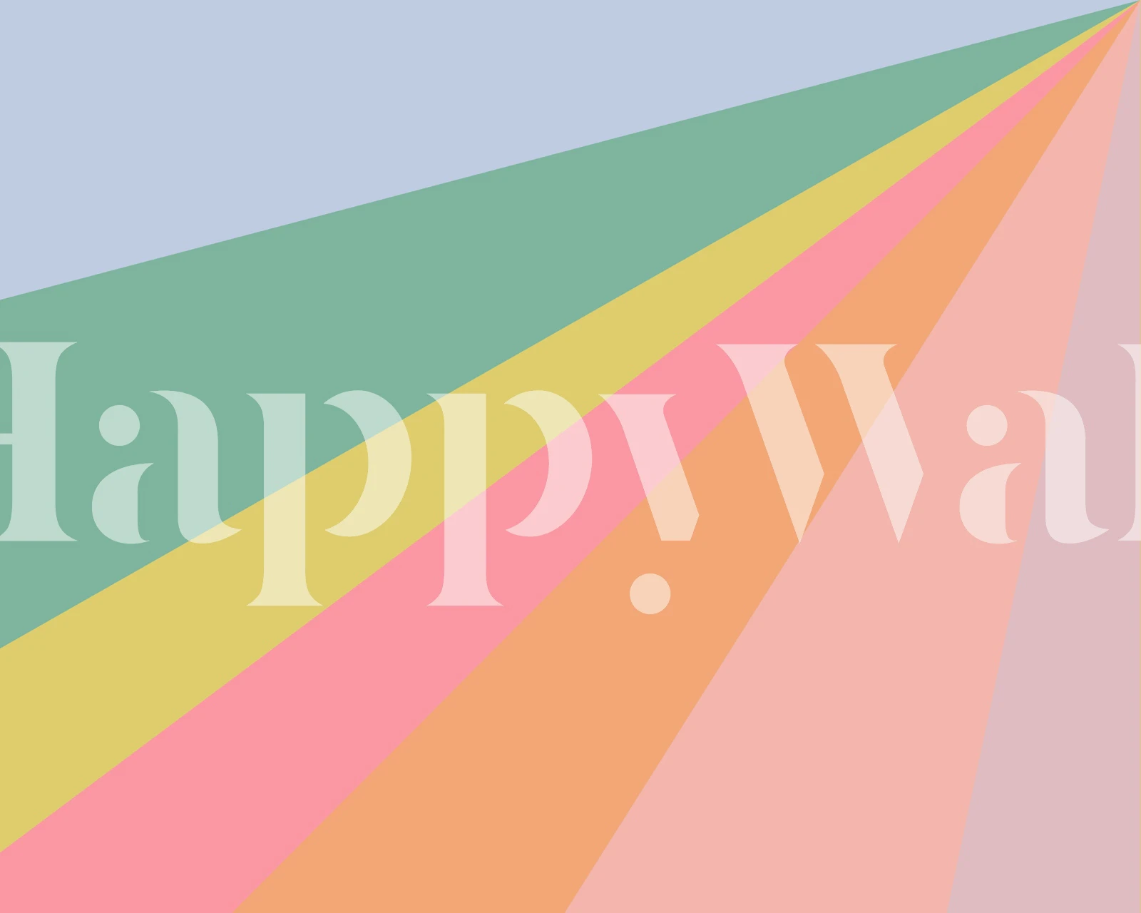 Vibrant pastel abstract sunburst wallpaper in a room