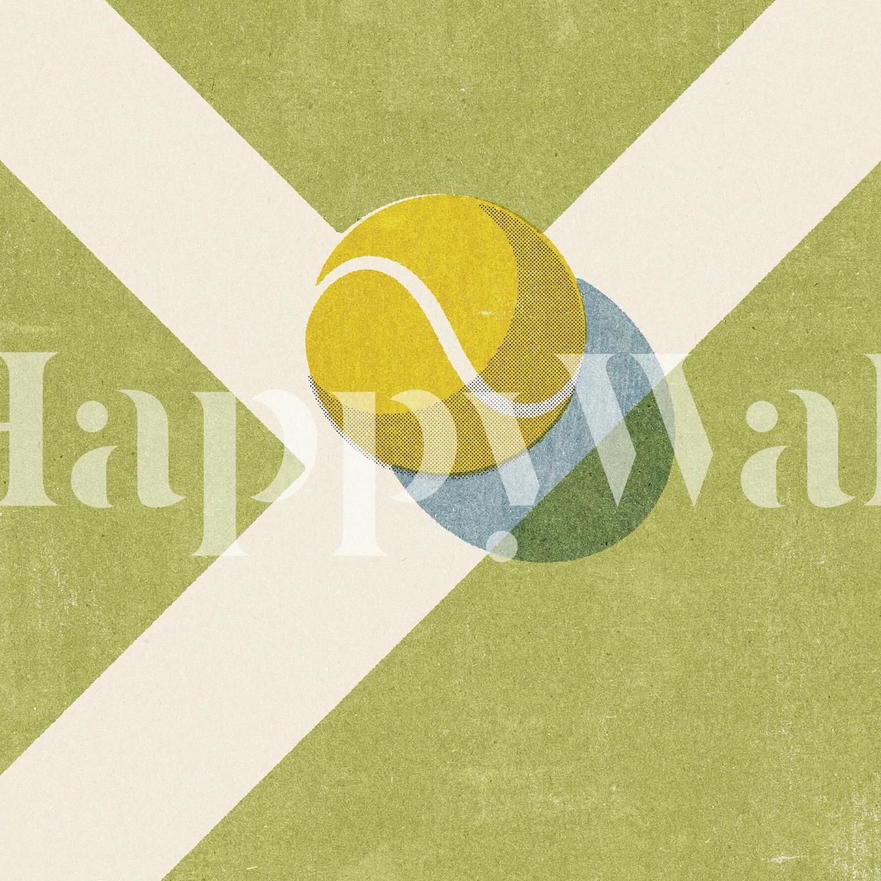Tennis balls na trávníkovém hřišti