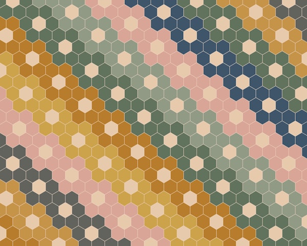 Retro Hexagonal Geometric Muted Colors