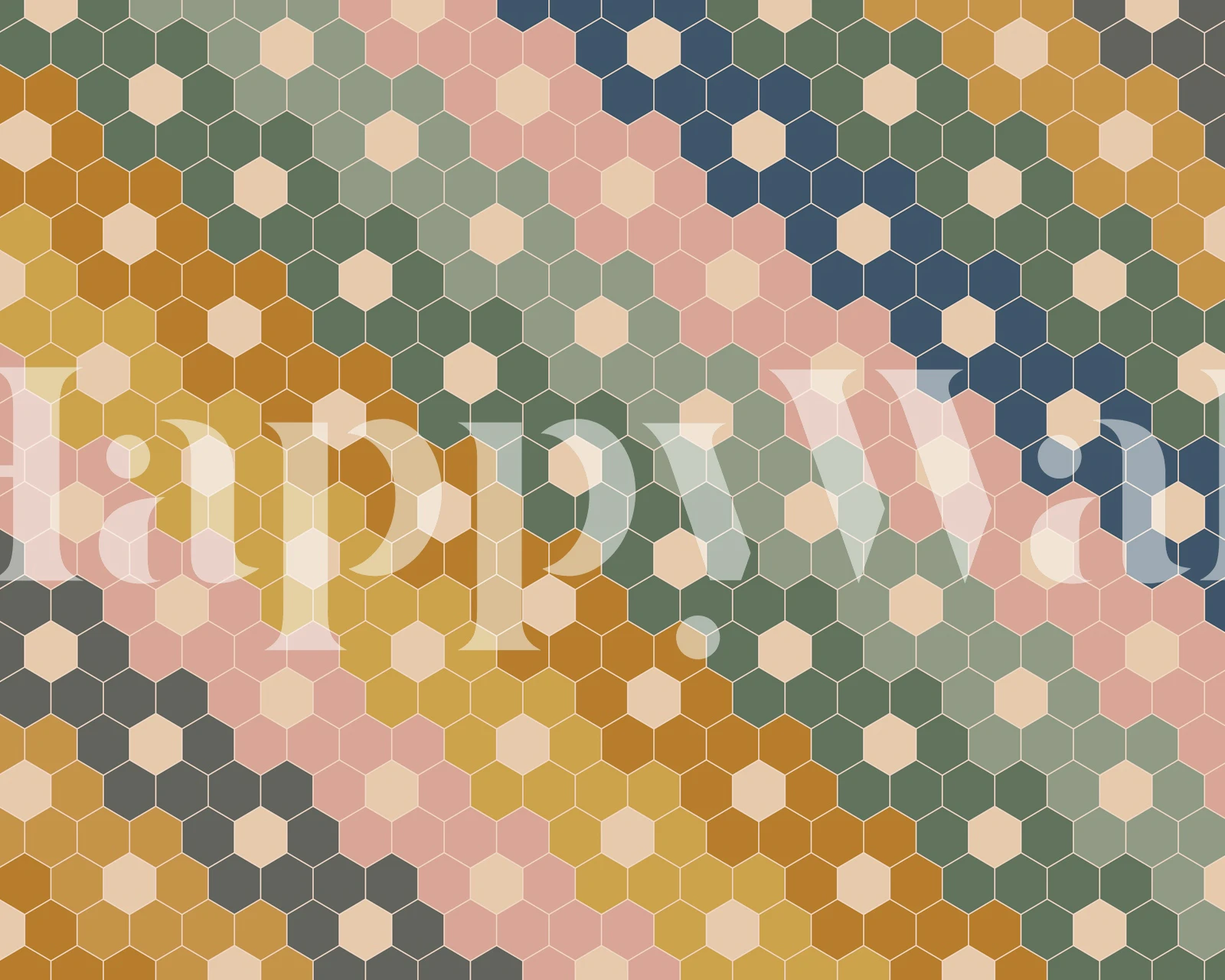 Retro hexagonal geometrisk tapet i rummet