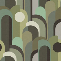 Abstract Geo Pattern Green Brown tapeta