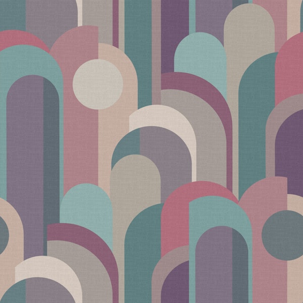 Abstract Geo Pattern Mauve Turquoise