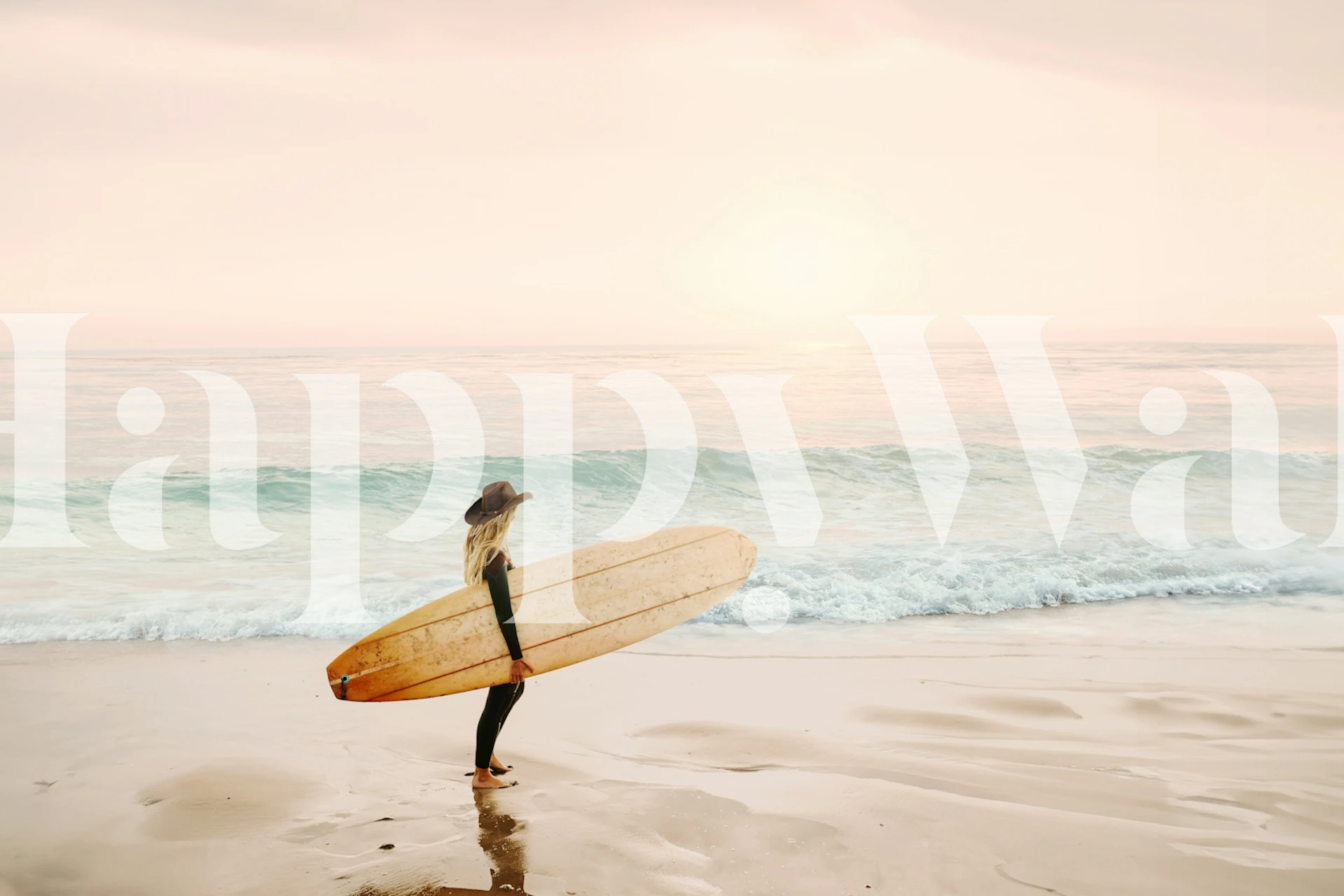 Cowgirl Surfer-tapet i et rum