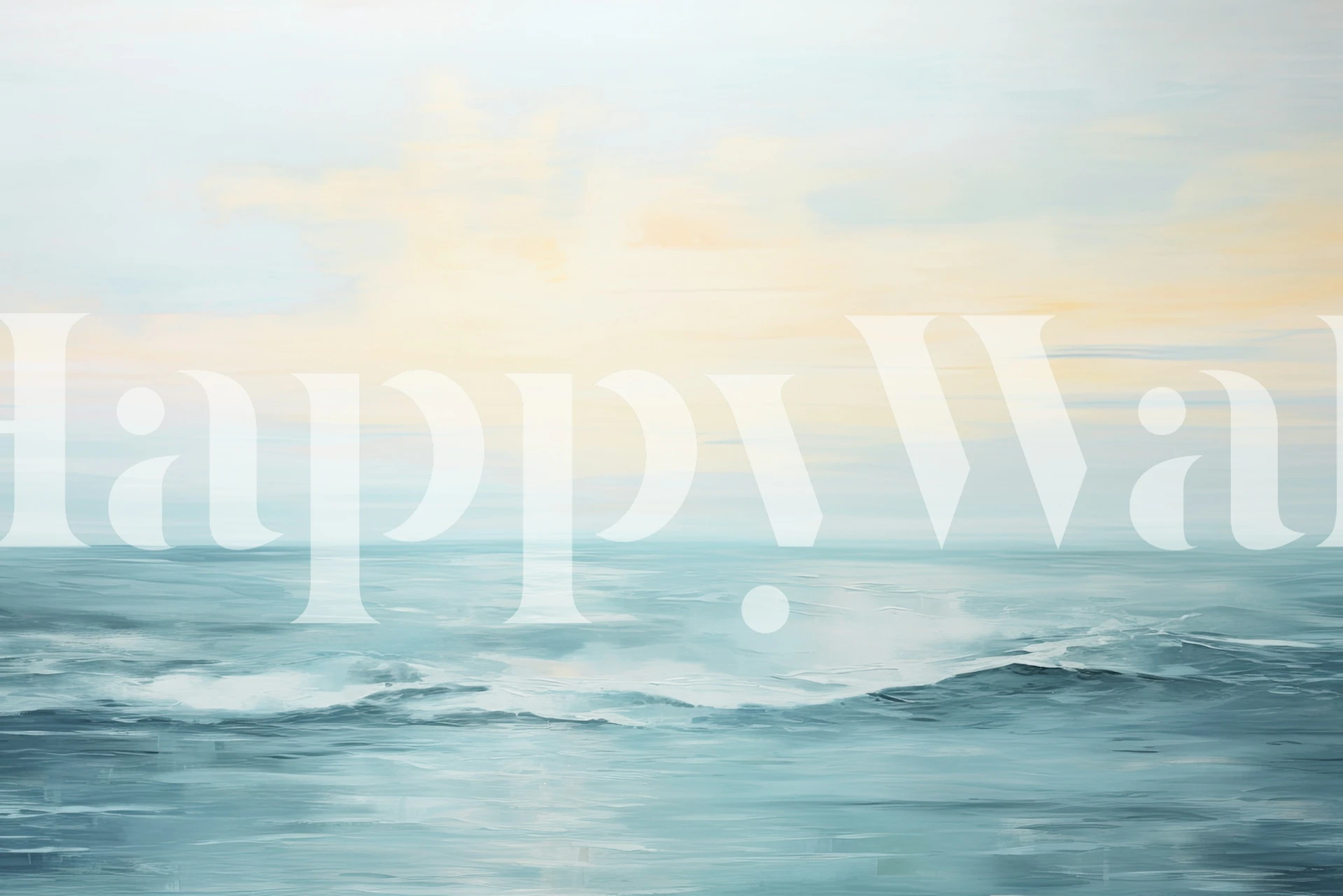 Papel pintado Oceanic Dawn Horizon en una habitación