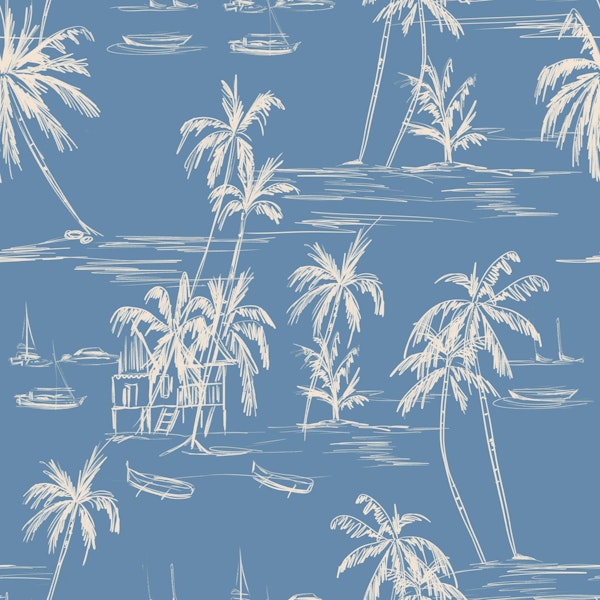 Blue Beach Landscape Pattern