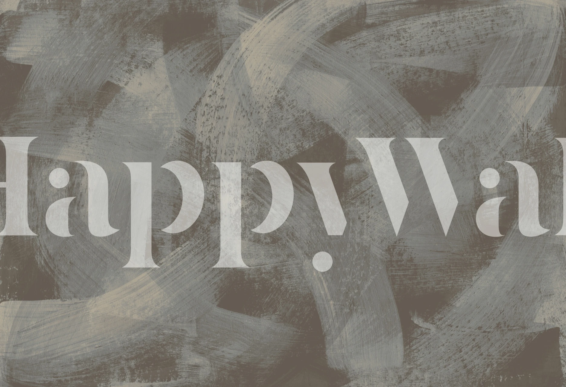 Abstract charcoal brush strokes wallpaper in a room