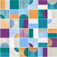 Painted Modern Tiles Summer Party wallpaper