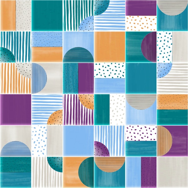 Painted Modern Tiles Summer Party