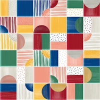 Painted Modern Tiles Fiesta wallpaper