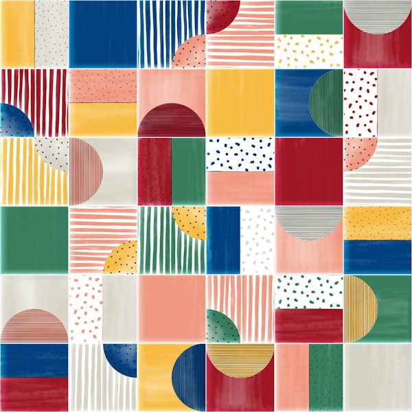 Painted Modern Tiles Fiesta