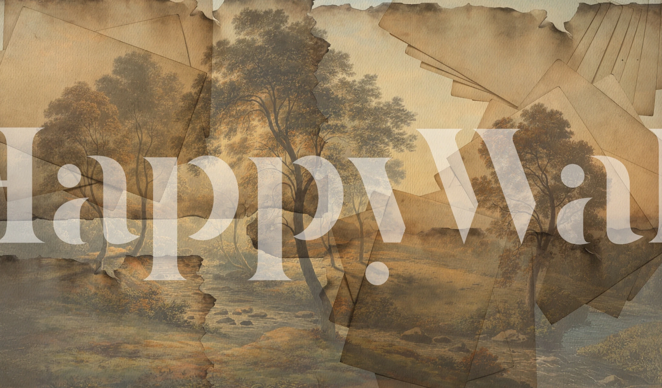 Tapeta Antique Landscape Art u sobi