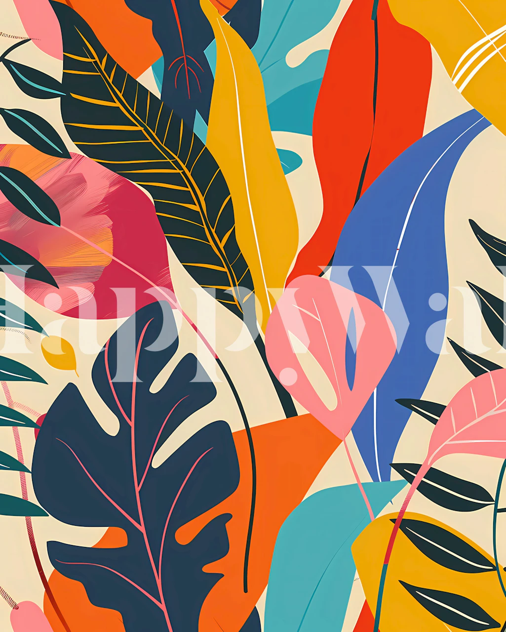 Tropical Foliage 17 tapeta zaprezentowana w pokoju