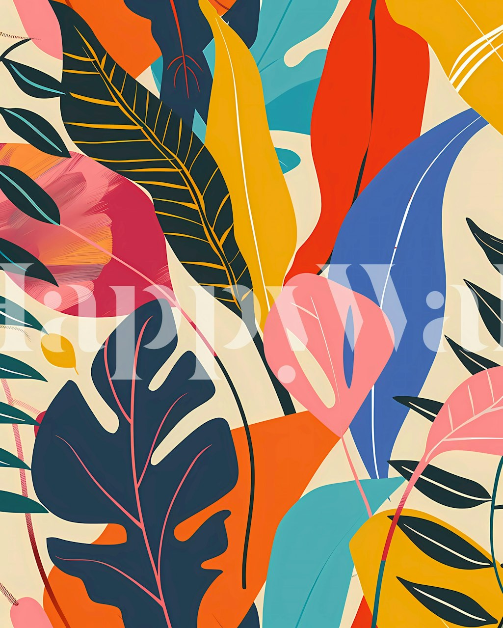 Tropical Foliage 17 wallpaper displayed in a room