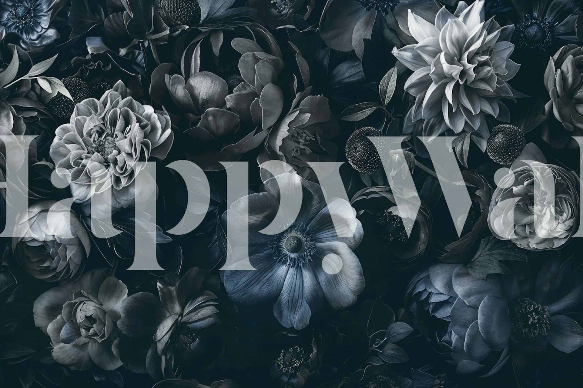 Eclipse Opulent Midnight Garten Blue wallpaper in a room