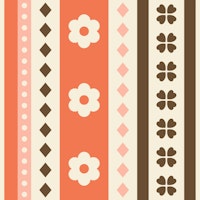 Retro Flower Stripe Charm wallpaper