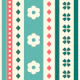 Vintage Floral Stripes Green Red