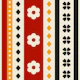 Retro Modern Flower Strips Red Yellow